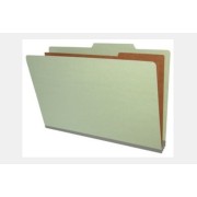 25 Pt. Pressboard Classification Folders, Top Tab, Legal, 2 Dividers, Fasteners Pos. 1 & 3 (Box of 10)